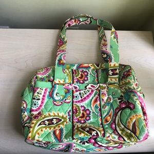 Sale New Vera Bradley Mint Floral Paisley Design Satchel Handbag